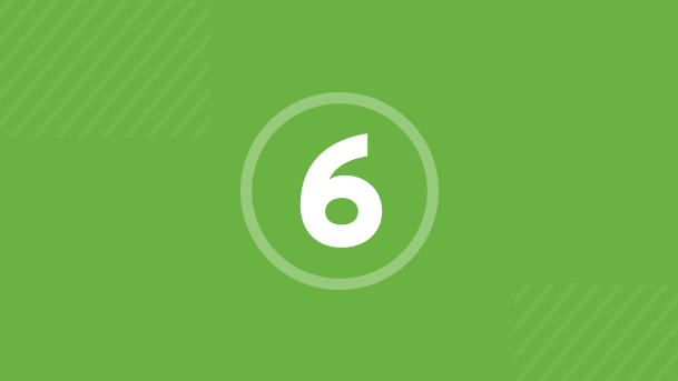 a green banner with a white 6 showing the sixth part of the scoring matrix