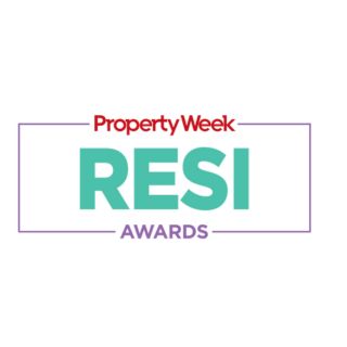 the property week resi awards logo in red, teal and lilac