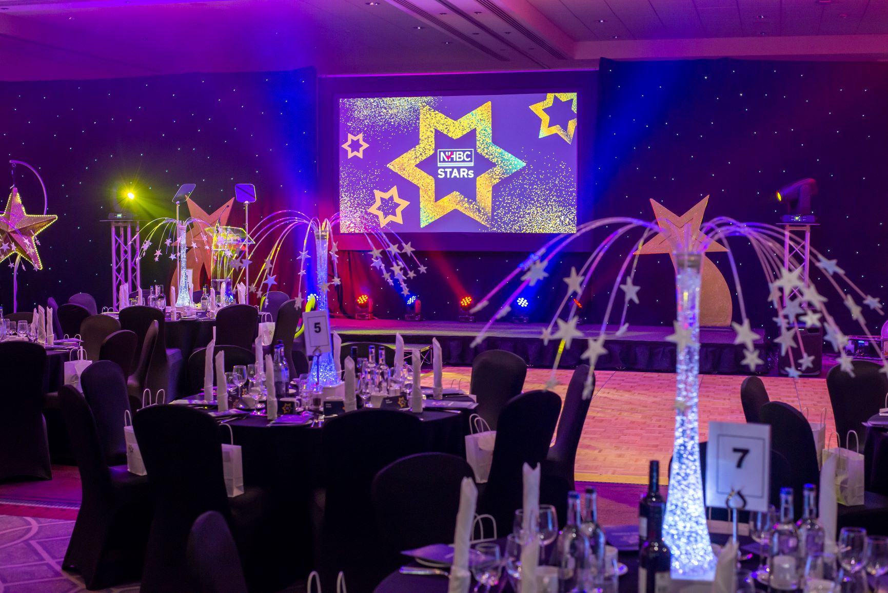 a photo of the stage from the nhbc stars awards