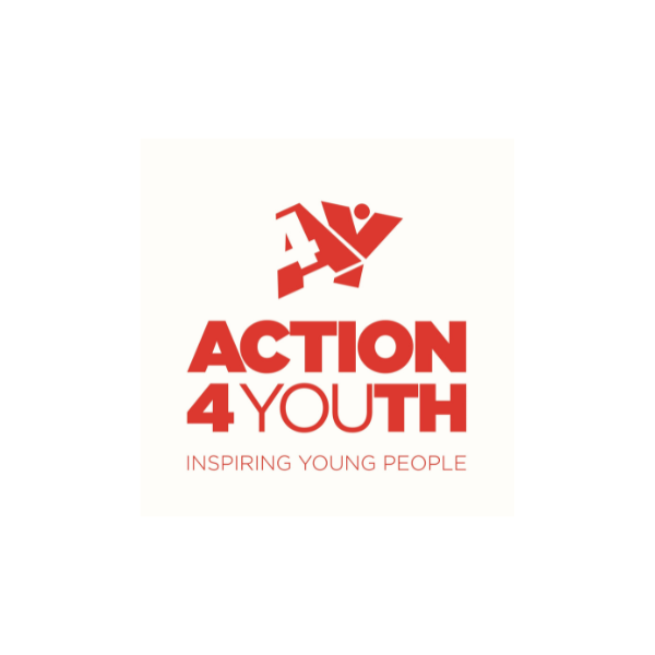 the action4youth logo in red on a white background