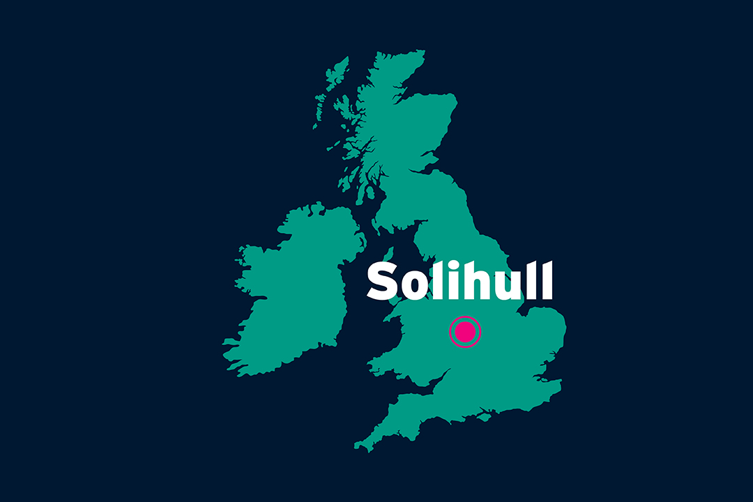 gb map highlighting Solihull