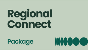 the regional connect package banner in sage and dark green