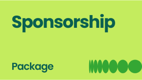 the sponsorship package banner in neon and dark green