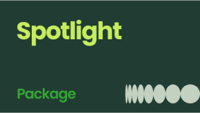 the spotlight package card image in dark and neon green