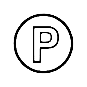 black and white Parking bay logo