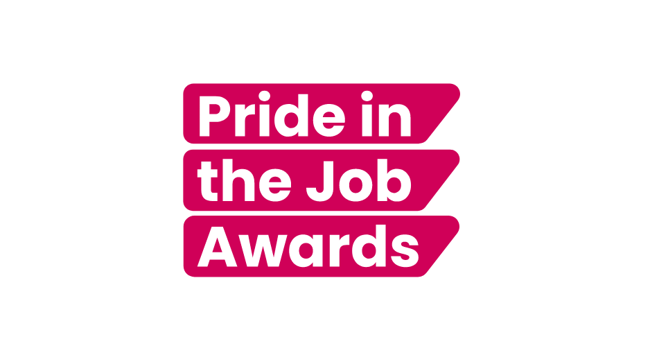 the nhbc's pride in the job awards logo in fuschia and white