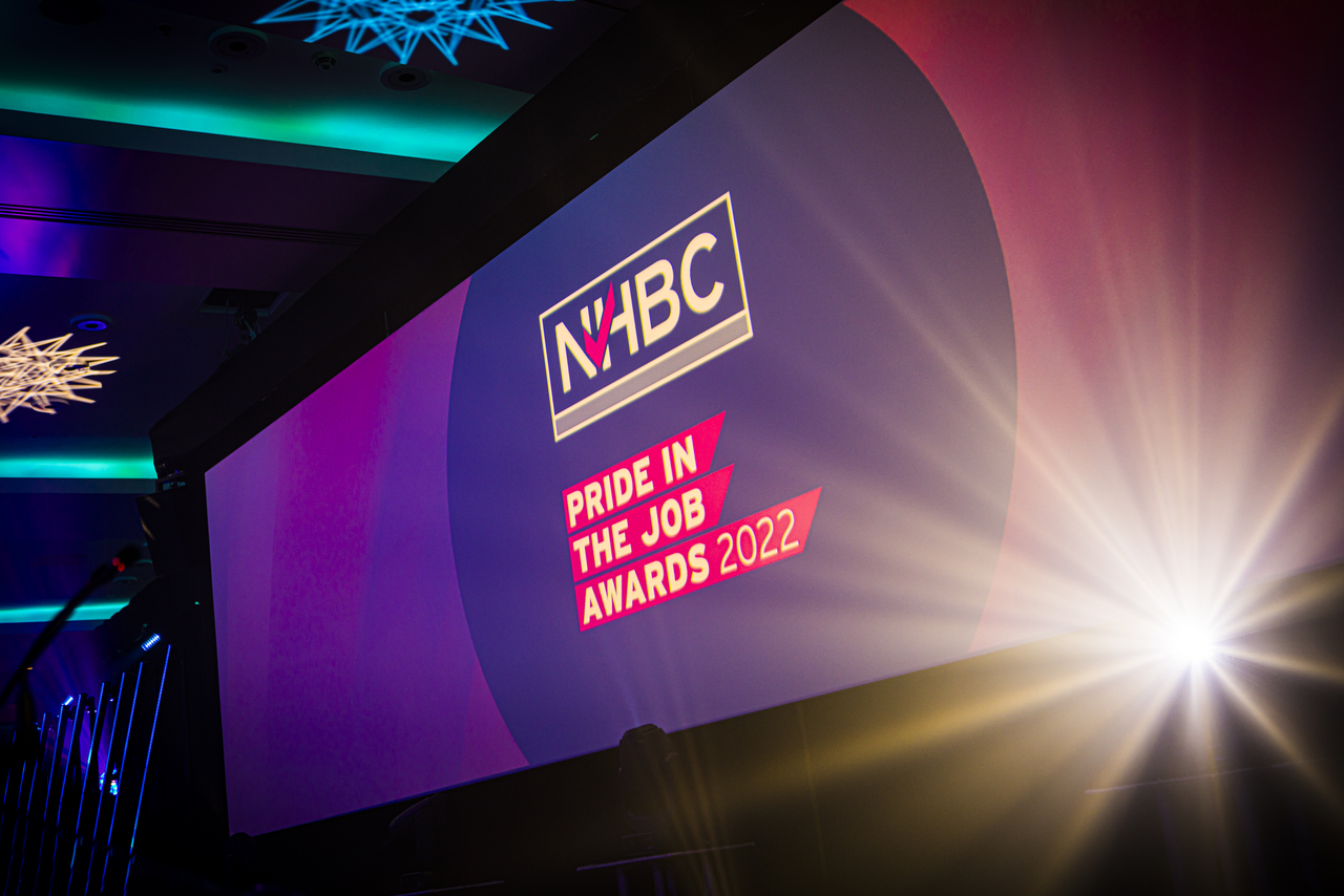 a photo of the stage at the nhbc pij awards 2022