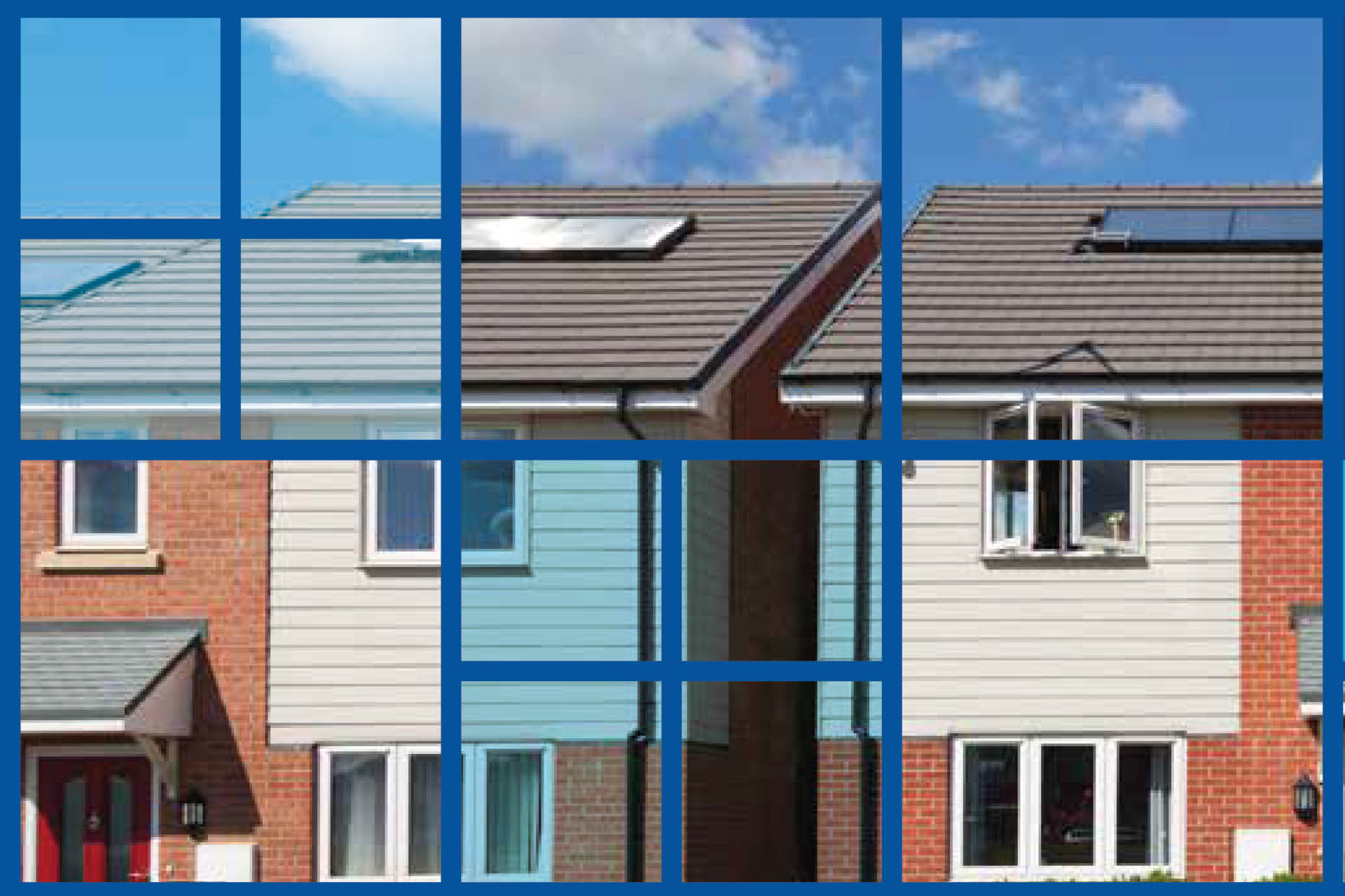 a photo of some houses in the sunshine with a blue square overlay