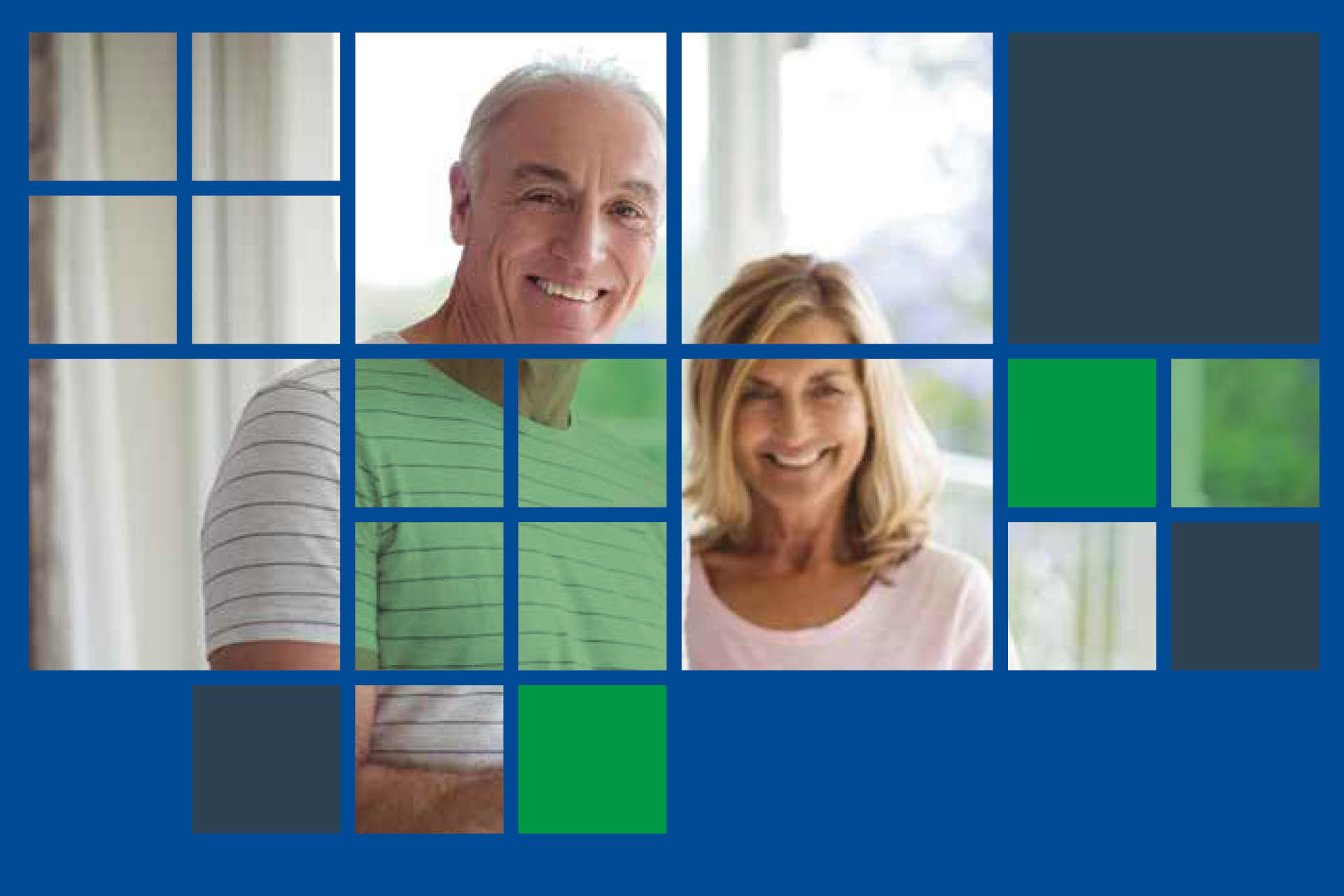 a photo of a couple with a blue square overlay