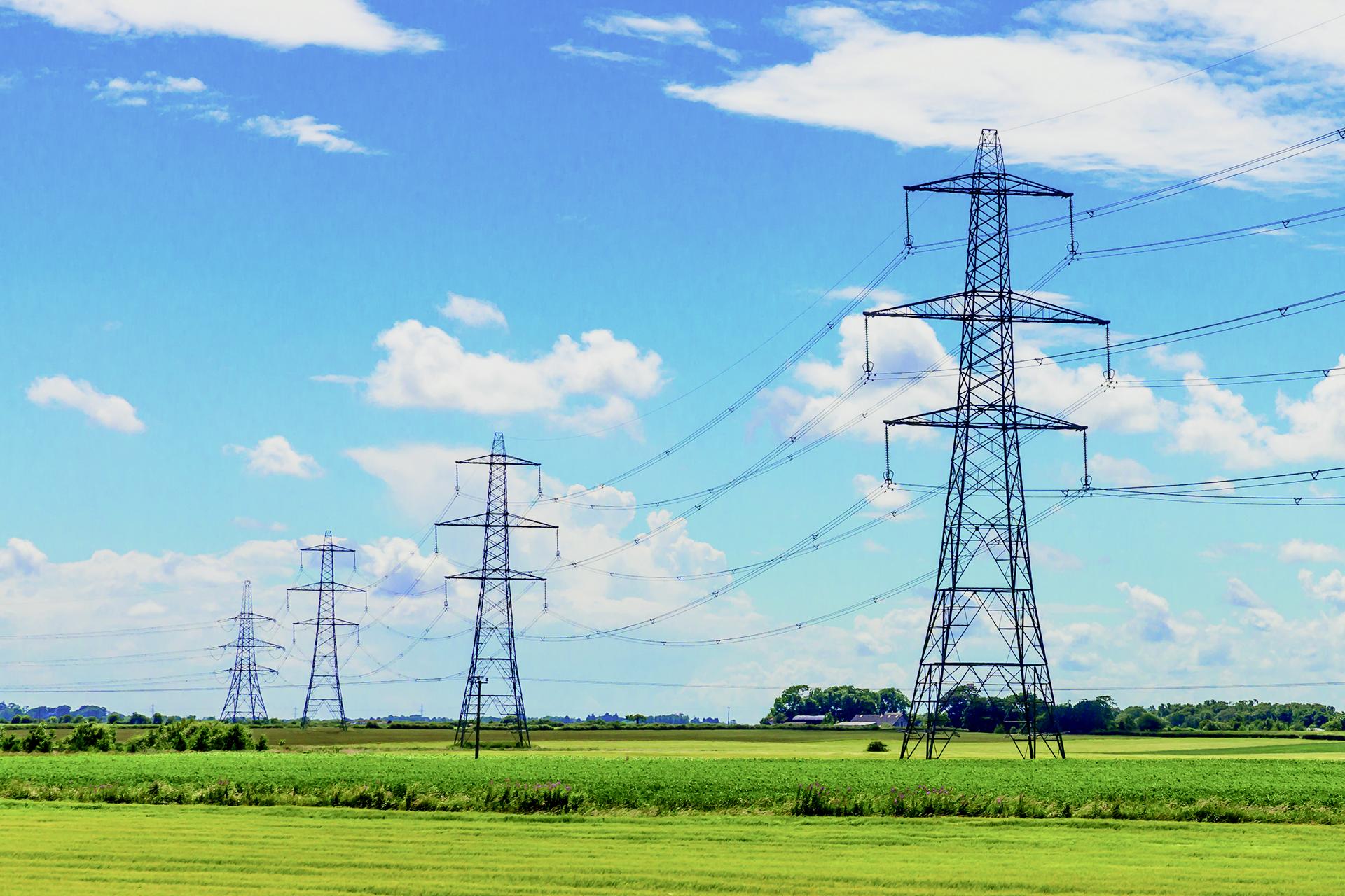 a photo of electrical pylons