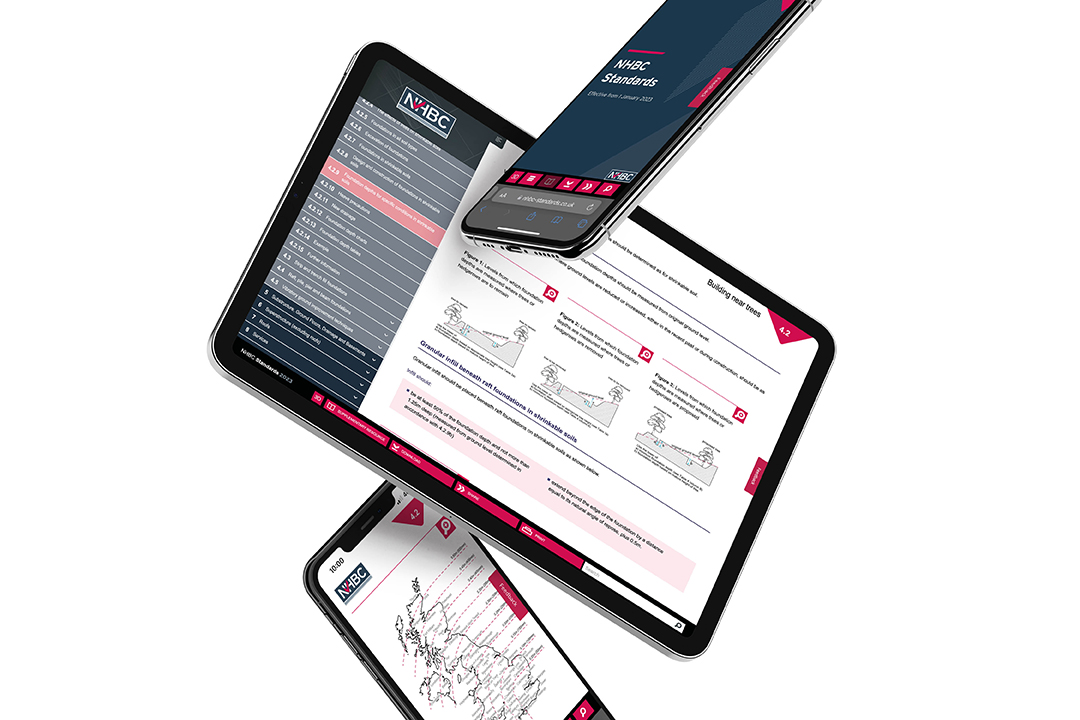 a photo of the nhbc standards pamphlet on a tablet