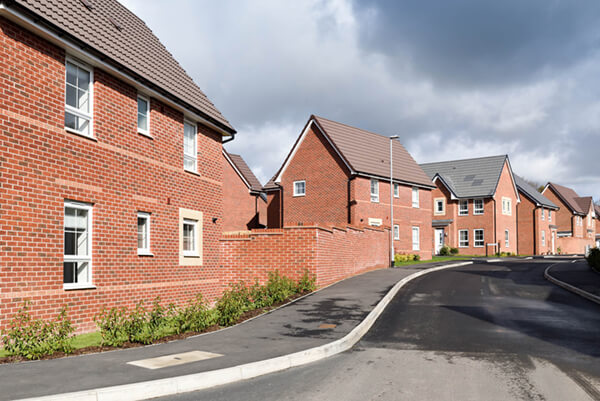new housing estate on road