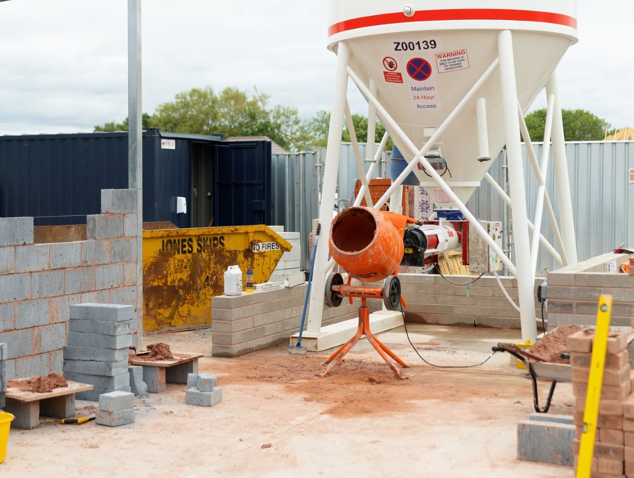 a photo of a cement mixer at one of nhbc's training hubs