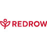 the redrow logo in red on a white background