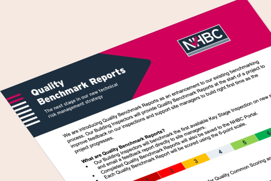a graphic showing nhbc's quality benchmark reporting document