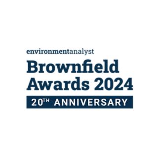 the brownfield awards logo in navy on a white background